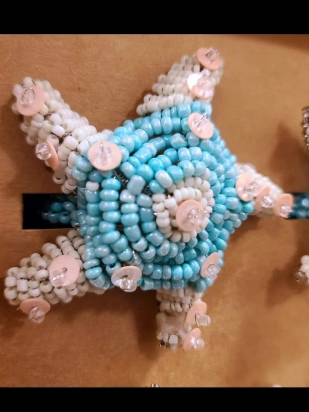 x4 Coastal Collection Starfish Sealife Beaded Napkin Rings Set New